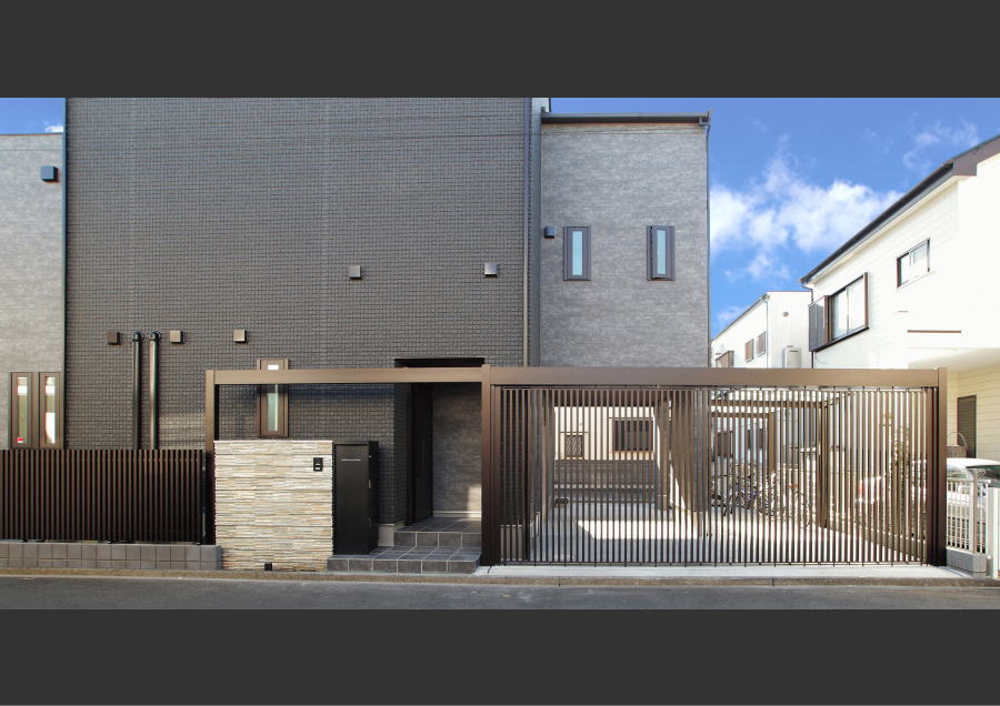 神奈川県相模原市新築外構施工例　高級感のある外構　重厚感のある外構　カッコイイ外構4