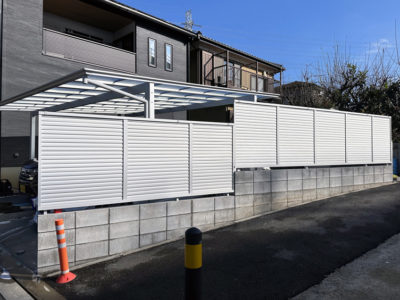 形材アルミ目隠しフェンス施工例　M様邸