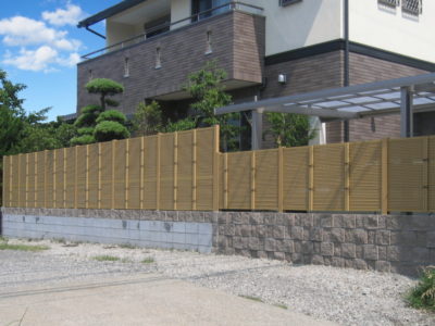 塩ビ竹垣風フェンス施工例
