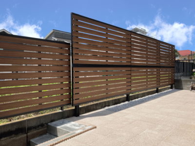 木調目隠しフェンス施工例