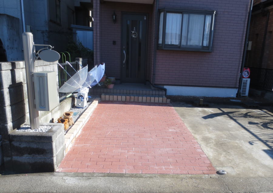 神奈川県厚木市　車庫拡張工事施工例　アプローチを臨時駐車場にしたい　車を停める場所を広げたい