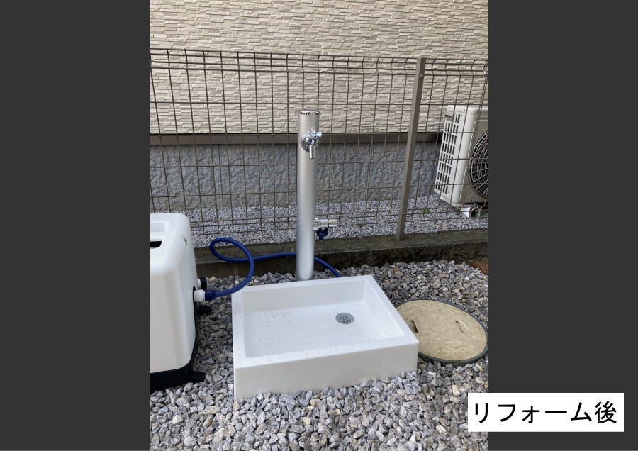神奈川県厚木市　機能門柱リフォーム　立水栓　土間玉竜から変更6