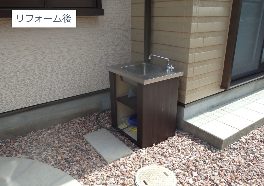 神奈川県　木製デッキリフォーム　人工木デッキ　ガーデンルーム施工例4