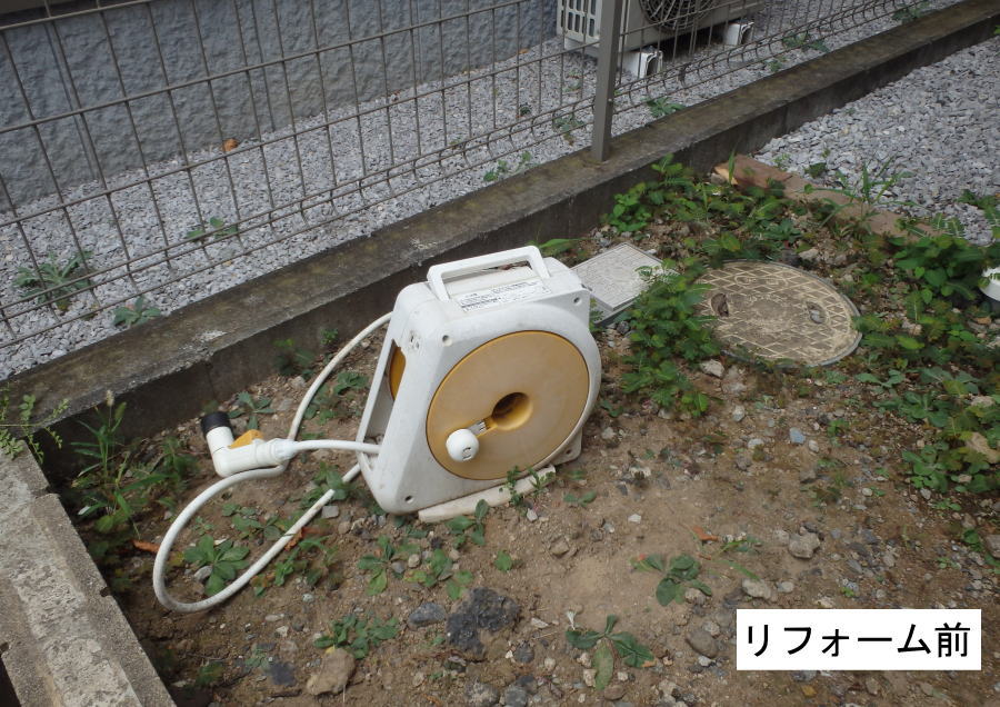 神奈川県厚木市　機能門柱リフォーム　立水栓　土間玉竜から変更3