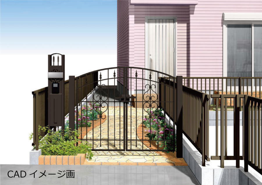 外構工事　イメージ画　CAD　神奈川県厚木市
