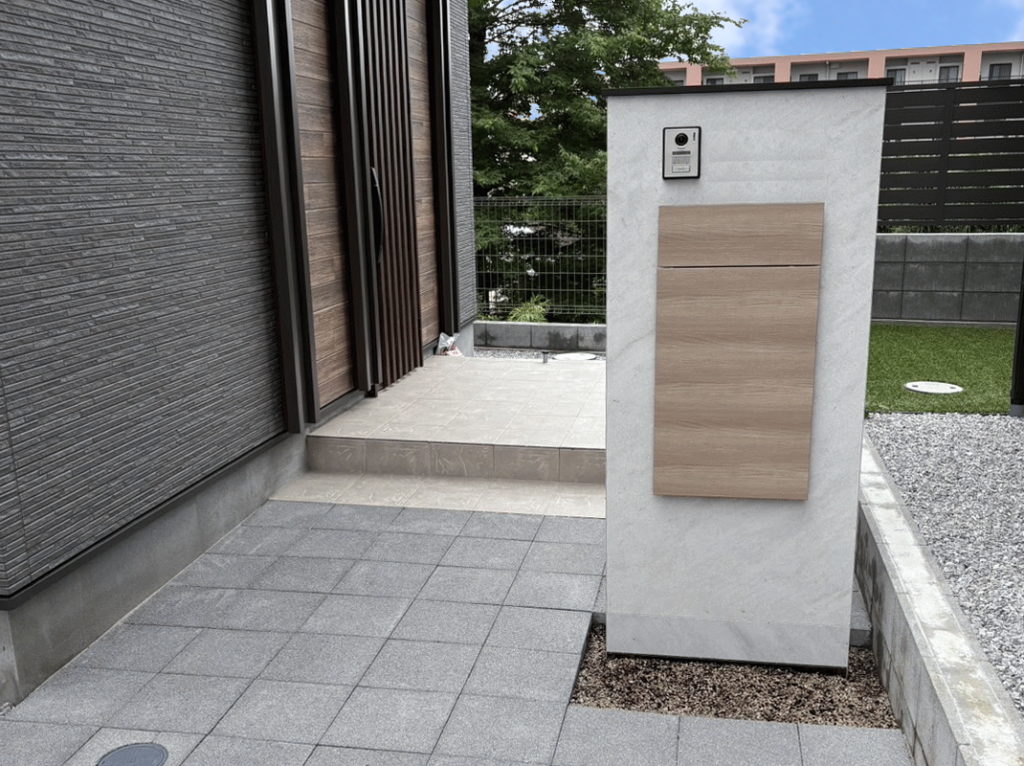 新築外構工事施工例　オープン外構　クローズ外構　アプローチ車庫神奈川県2025 (1)