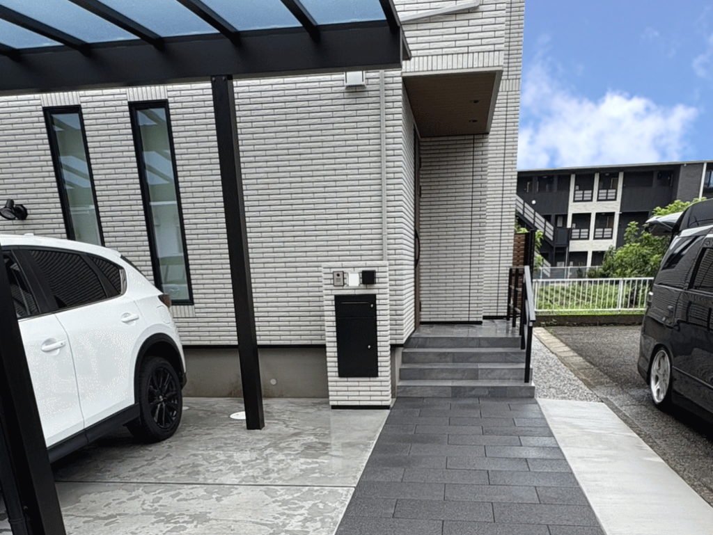 新築外構工事施工例　オープン外構　クローズ外構　アプローチ車庫神奈川県2025 (2)
