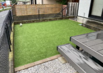 *人工芝>>ジオターフ2(Onlyone) 庭工事施工例 神奈川県 人工芝施工例 人工木デッキ施工例 テラスタイル施工例1