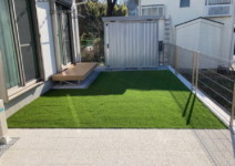 人工芝>>ジオターフⅡ(Onlyone)
インターロッキング>>ソルベ 遮熱性タイプ(SBIC) 庭工事施工例 神奈川県 人工芝施工例 インターロッキング施工例